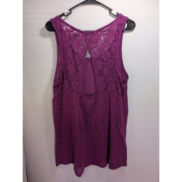 Torrid Purple Lace Back Tank Top Polyester Spandex Sleeveless Size 1 - Picture 8 of 8